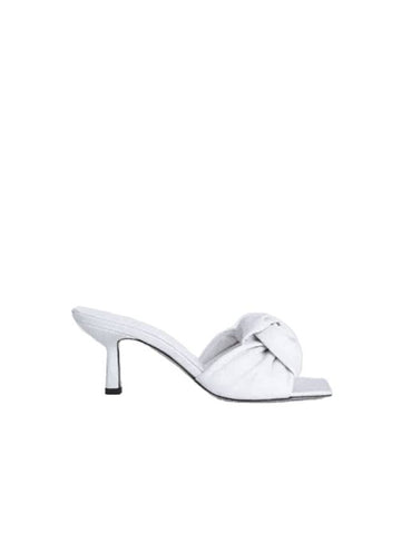 Lana Gloss Leather Heel Mule White - BY FAR - BALAAN 1