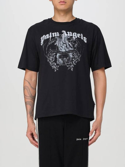 Statement Pencil Short Sleeve T-Shirt Black - PALM ANGELS - BALAAN 2