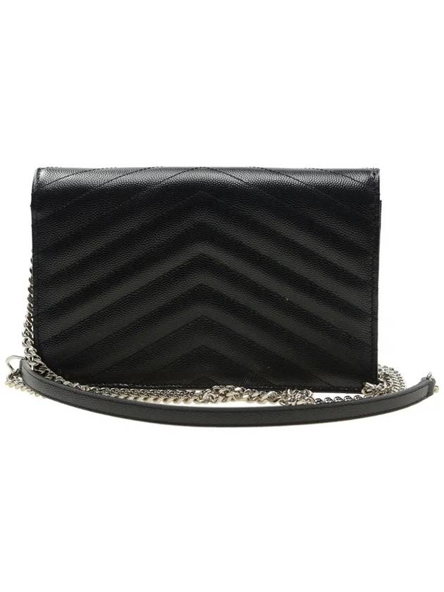 Monogram Matelasse Envelope Chain Cross Bag Black - SAINT LAURENT - BALAAN 5