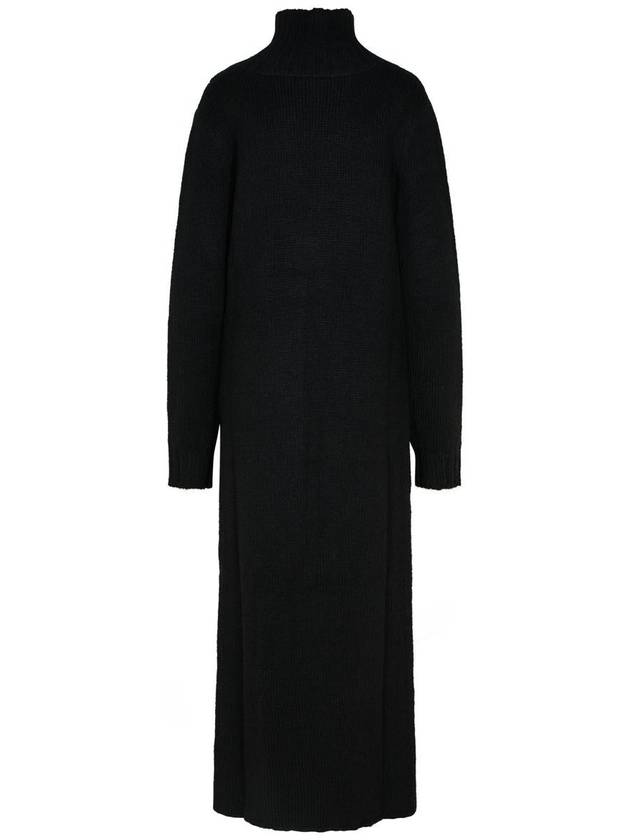 Jil Sander Black Alpaca Blend Dress - JIL SANDER - BALAAN 3