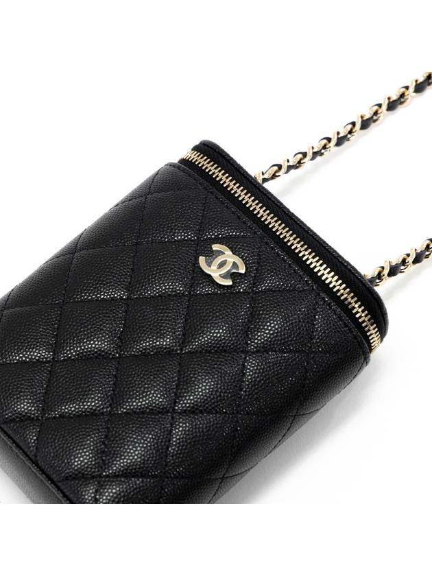 Classic chain cosmetic mini bag caviar black champagne gold AP2195 - CHANEL - BALAAN 2