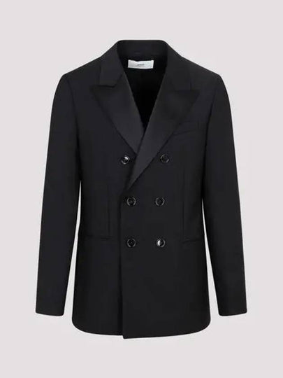 Double Breasted Smoking Jacket Black - AMI - BALAAN 2