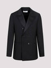 Double Breasted Smoking Jacket Black - AMI - BALAAN 2