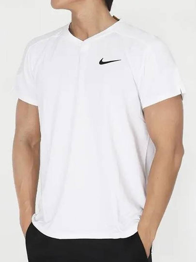 Court Slam Dri Fit Tennis Short Sleeve T-Shirt White - NIKE - BALAAN 2