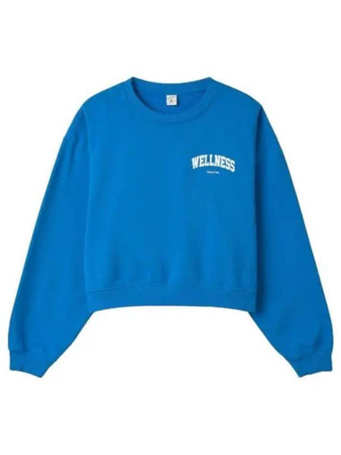 Wellness Logo Crop Sweatshirt Ocean Blue - SPORTY & RICH - BALAAN 1