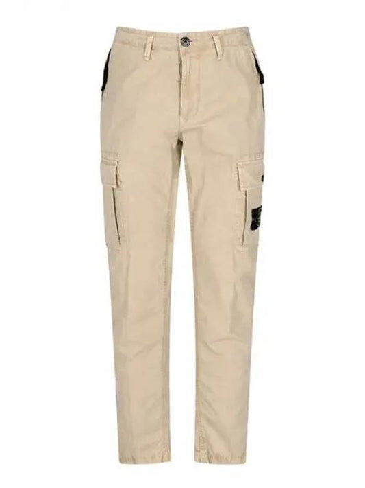 Men's Wappen Patch Slim Cargo Straight Pants Beige - STONE ISLAND - BALAAN 2