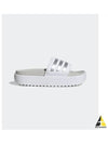 Women Adilette Platform Slippers White Zero Metallic Grey - ADIDAS - BALAAN 2