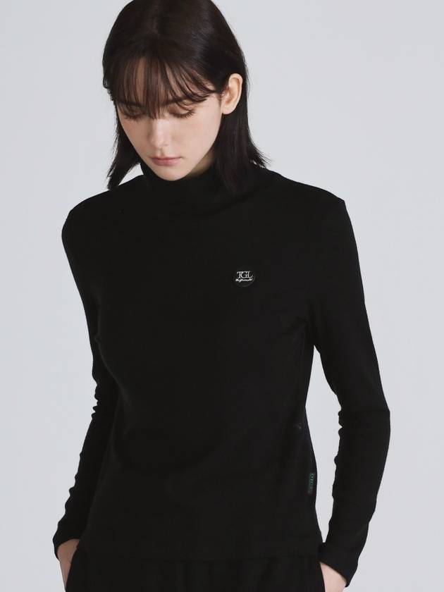 Tencel Turtle Neck T Shirt Black - THE GREEN LAB - BALAAN 3