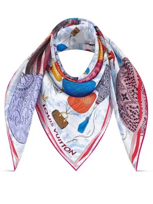 Up And Away Square 90 Scarf Blue - LOUIS VUITTON - BALAAN 4