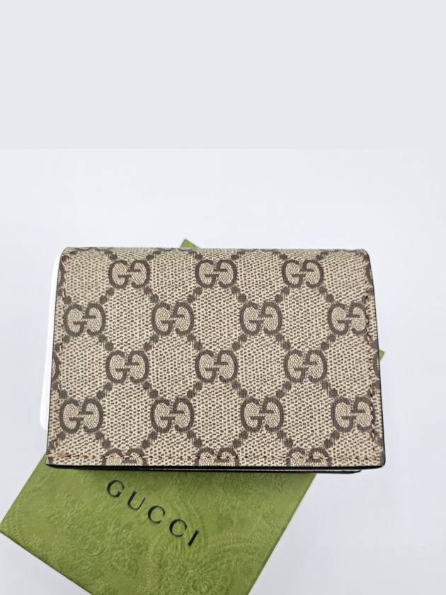 GG Marmont Supreme Canvas Bifold Card Wallet White - GUCCI - BALAAN 3