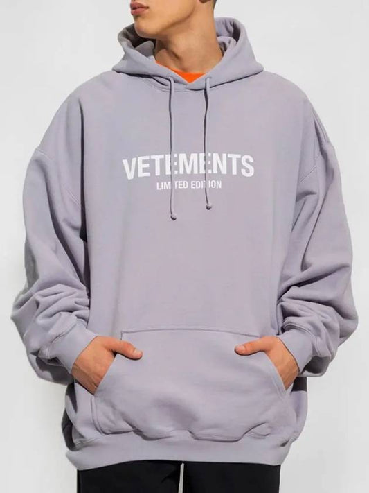 Logo Print Oversized Hoodie Purple - VETEMENTS - BALAAN 2