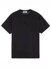 Fissato Effect Compass Embroidery Logo Short Sleeve T-shirt Black - STONE ISLAND - BALAAN 2