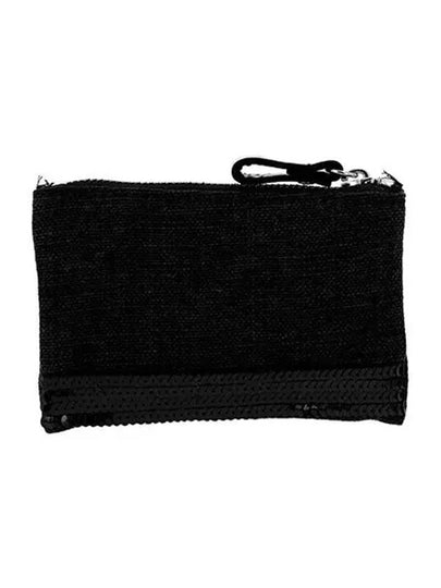 Sequin Zipper Small Pouch Bag Black - VANESSA BRUNO - BALAAN 2