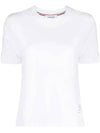 Women's Sequin Embellished Cotton Short Sleeve T-Shirt White - THOM BROWNE - BALAAN 1