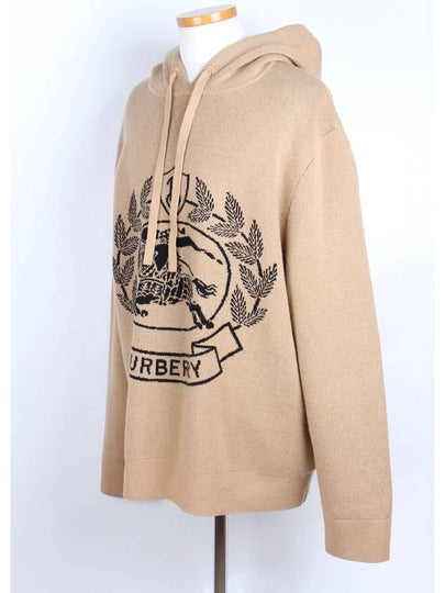 Laurel Logo Hooded Knit Camel XL - BURBERRY - BALAAN 2