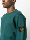 Brushed Cotton Fleece Garment Dyed Crewneck Sweatshirt Dark Teal Green - STONE ISLAND - BALAAN 6