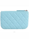 Classic mini pouch light blue silver lambskin 72475 - CHANEL - BALAAN 2