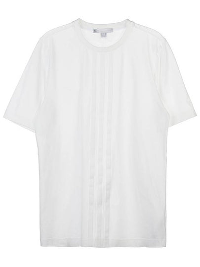 Center Front Stripes Short Sleeve T-Shirt White - Y-3 - BALAAN 2