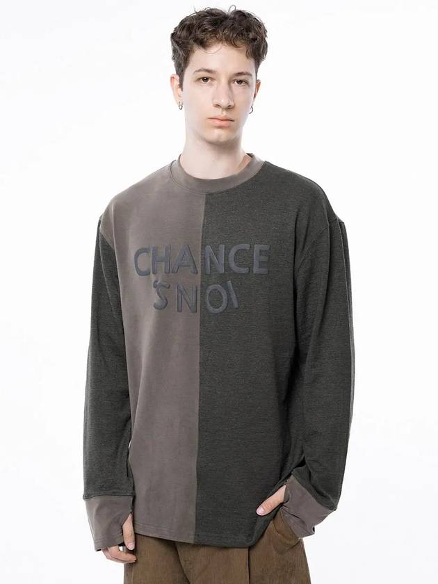 Men s M243MT01KA Snowy Reverse Sleeve Crew Neck Sweatshirt Khaki Brown - CHANCE'S NOI - BALAAN 1