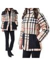 Women's Detachable Check Hooded Padding Archive Beige - BURBERRY - BALAAN 2