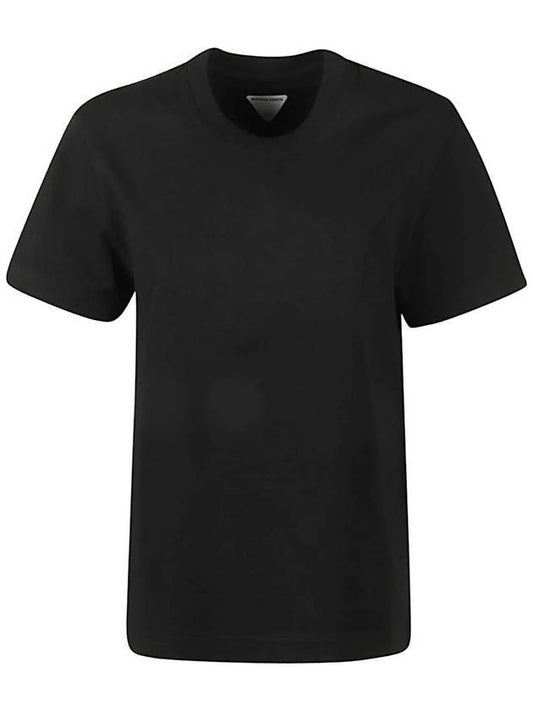 Women's Cotton Short Sleeve T-Shirt Black - BOTTEGA VENETA - BALAAN 1