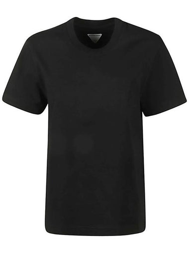 Crew Neck Cotton Short Sleeve T-Shirt Black - BOTTEGA VENETA - BALAAN 1