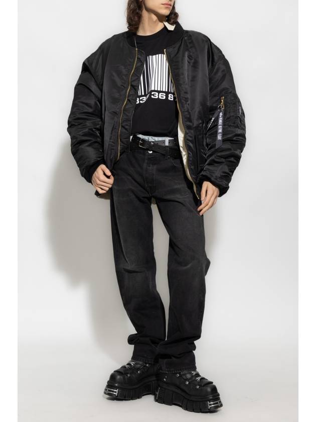 Men's Double Zipper Bomber Jacket Black - VETEMENTS - BALAAN 4