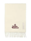 Logo Wool Fringe Muffler White - VIVIENNE WESTWOOD - BALAAN 2