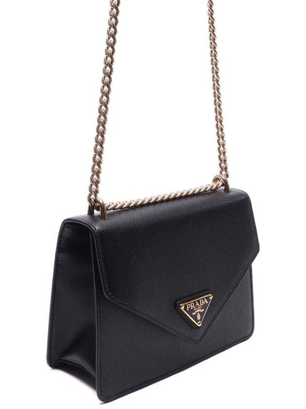 Saffiano Leather Envelope Chain Shoulder Bag Black - PRADA - BALAAN 4