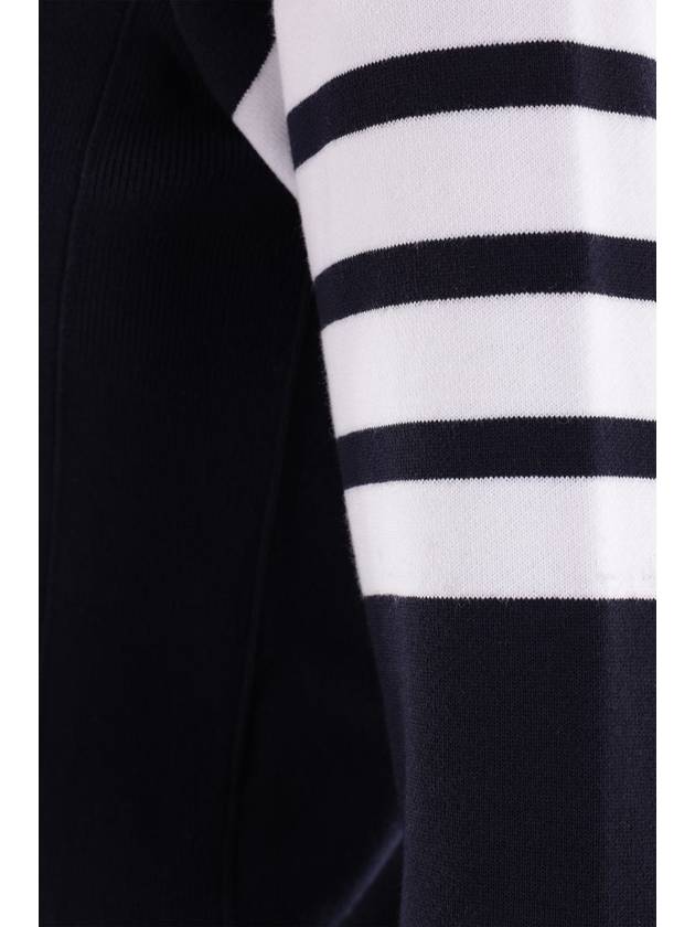 Engineered 4 Bar Stripe Loopback Jersey Knit Crewneck Sweatshirt Navy - THOM BROWNE - BALAAN 3