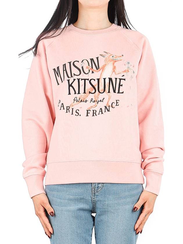 Women's Oly Palais Royal Cotton Sweatshirt Soft Pink - MAISON KITSUNE - BALAAN 2