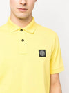 Men's Logo Patch Cotton Polo Shirt Yellow - STONE ISLAND - BALAAN 3