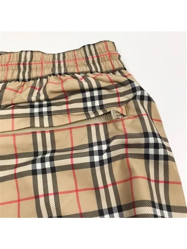 Men's Small Scale Check Drawstring Swim Shorts Beige - BURBERRY - BALAAN 6