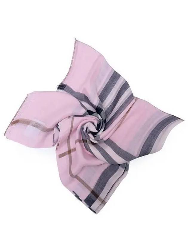 Check Wool Silk Blend Scarf Pink - BURBERRY - BALAAN 2