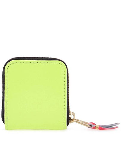 compact wallet super fluo yellow in goat leather with zip - COMME DES GARCONS WALLET - BALAAN 2