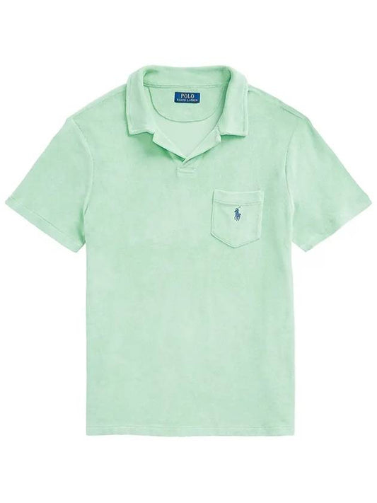 Embroidered Logo Pocket Short Sleeves Polo Shirt Light Green - POLO RALPH LAUREN - BALAAN 2