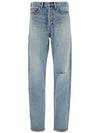 Women's Destroyed Washing Denim Jeans Light Blue - SAINT LAURENT - BALAAN 2