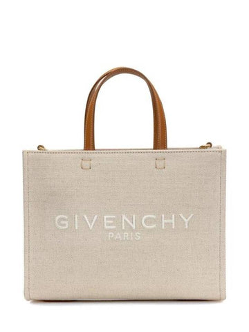 G Logo Small Canvas Tote Bag Beige - GIVENCHY - BALAAN 1