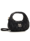 Wander Matelasse Nappa Leather Hobo Mini Bag Black - MIU MIU - BALAAN 3