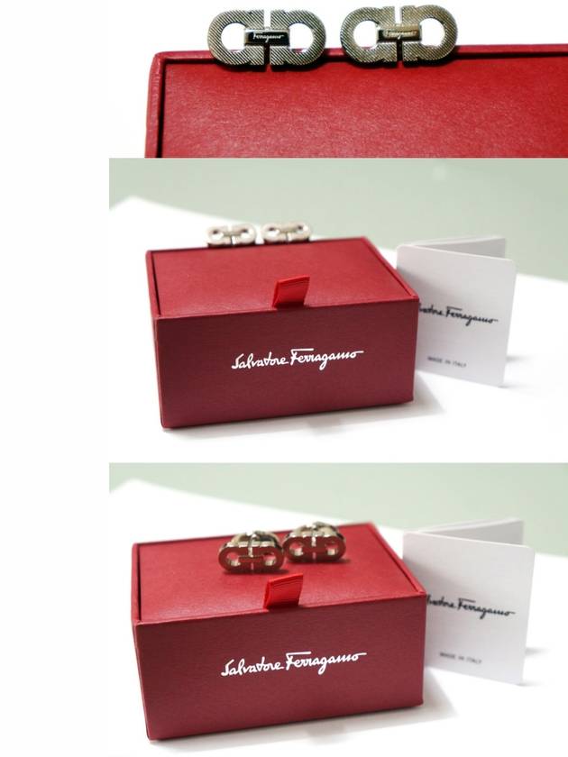 Ferragamo Gancini logo silver cufflinks - SALVATORE FERRAGAMO - BALAAN 5