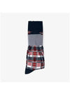 Madras Cotton Jacquard Mid Calf Socks Red - THOM BROWNE - BALAAN 4