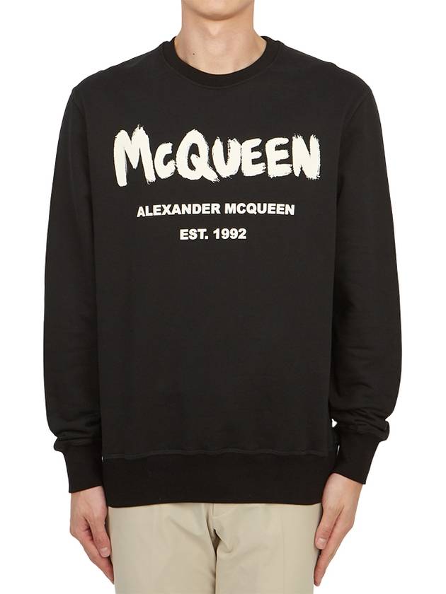 Graffiti Logo Sweatshirt Black - ALEXANDER MCQUEEN - BALAAN 2