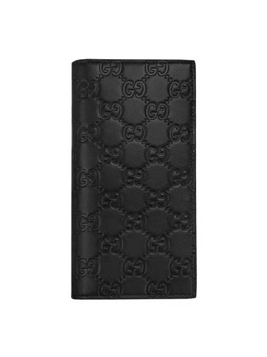 Signature GG Leather Long Wallet Black - GUCCI - BALAAN 1