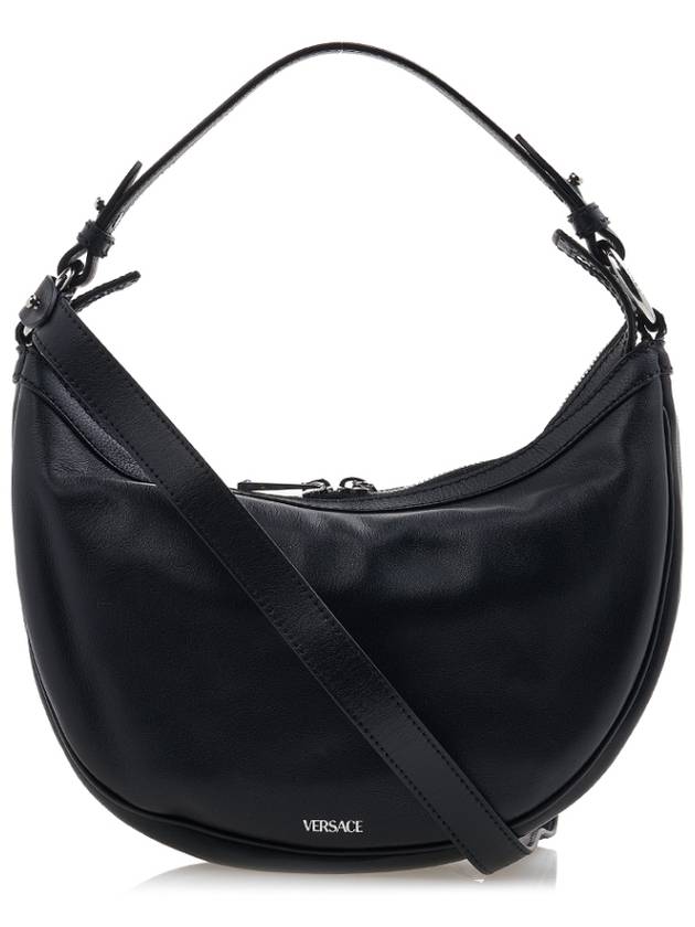 Repeat Small Hobo Shoulder Bag Black - VERSACE - BALAAN 4