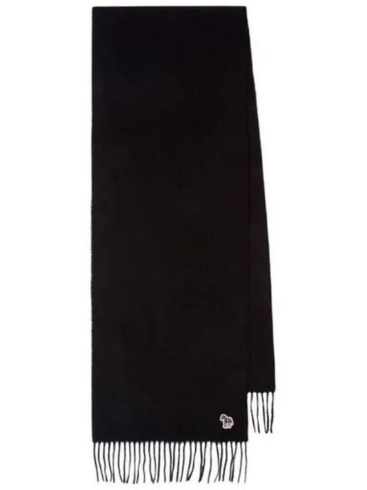 Zebra Logo Patch Wool Muffler Black - PAUL SMITH - BALAAN 2