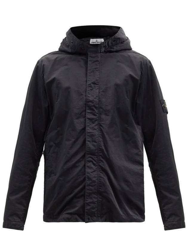 Wappen Patch Nylon Batavia Zip Up Jacket Black - STONE ISLAND - BALAAN 4