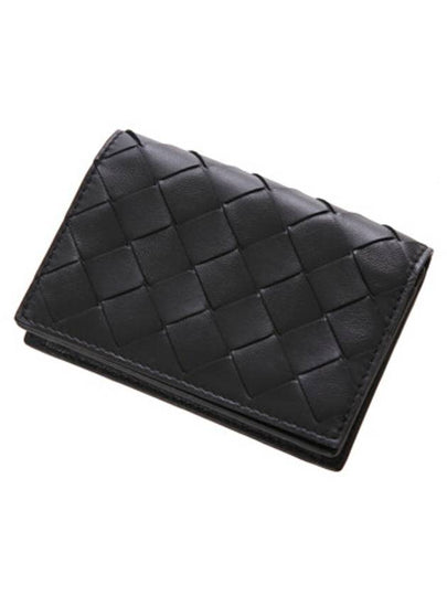 Intrecciato Flap Business Card Wallet Black - BOTTEGA VENETA - BALAAN 2