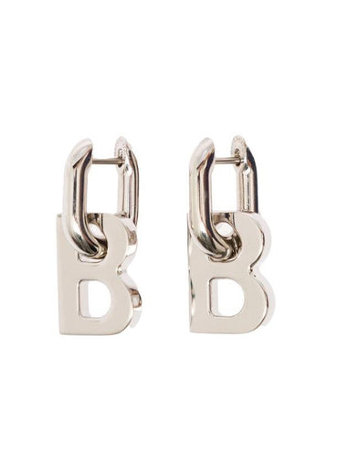 B Chain Brass Earrings Silver - BALENCIAGA - BALAAN 1