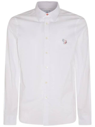 Zebra Print Cotton Long Sleeve Shirt White - PAUL SMITH - BALAAN 1