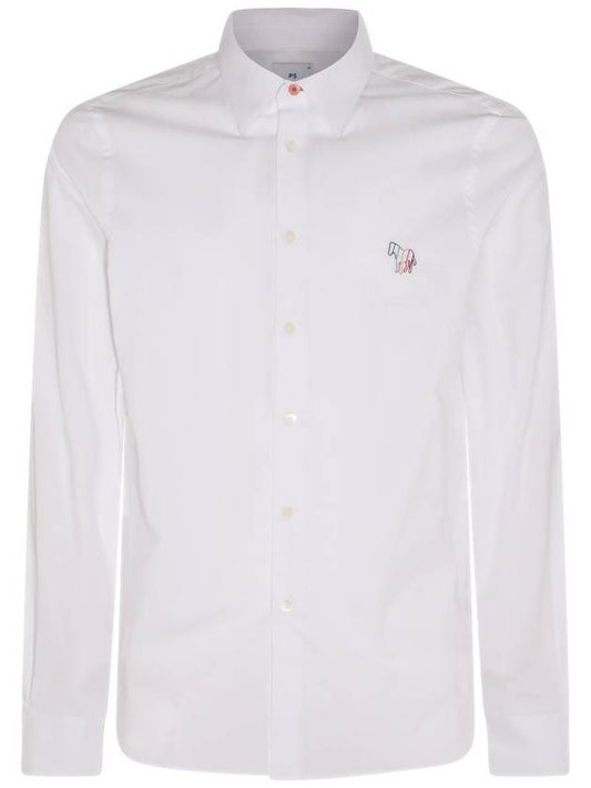 Zebra Print Cotton Long Sleeve Shirt White - PAUL SMITH - BALAAN 1